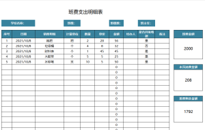 班费支出明细表
